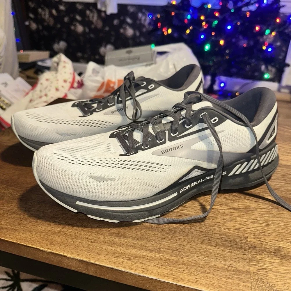 Brooks Adrenaline GTS 23 Mens Shoes 12.5‎ Running Athletic Oyster Ebony Sneakers